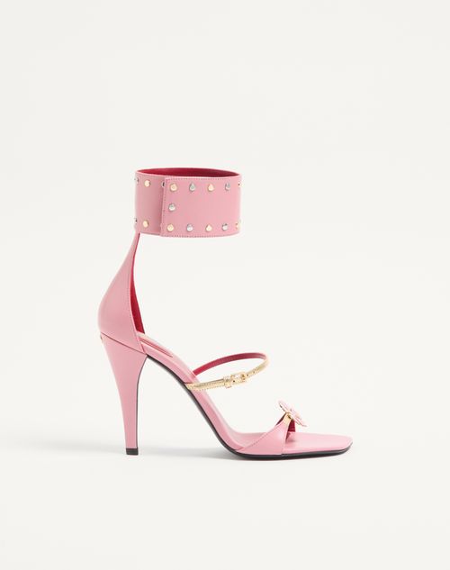 Valentino Garavani - Kidskin Cuffie Sandal 100mm - Pink - Woman - Sandals